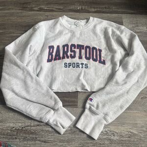 Barstool sports cropped grey crewneck